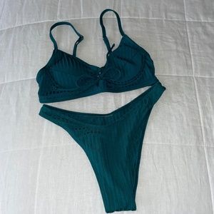 Green Tie Bikini Set